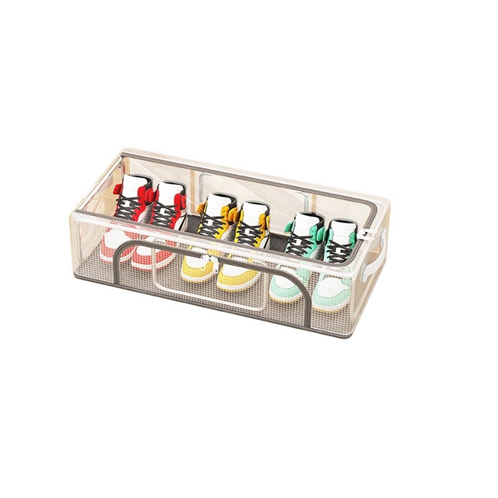Schuh Organizer Unterbett 2 stücke PVC Schuhe Lagerung Tasche Wasserdichte Transparente Kleidung Lagerung Box Unter Dem Bett Große Kapazität Schuhe Lagerung Tasche FüR Schuhaufbewahrung(2windows-S)