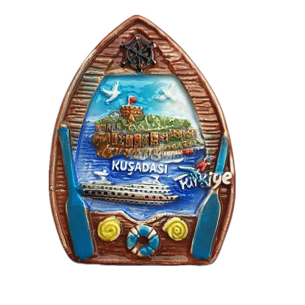 Muyu Magnet Kusadasi Turkey 3D Fridge Magnet Boat Shape Home & Kitchen Decoration Magnetic Sticker,Kusadasi Turkey Refrigerator Magnet Travel Souvenir Gift