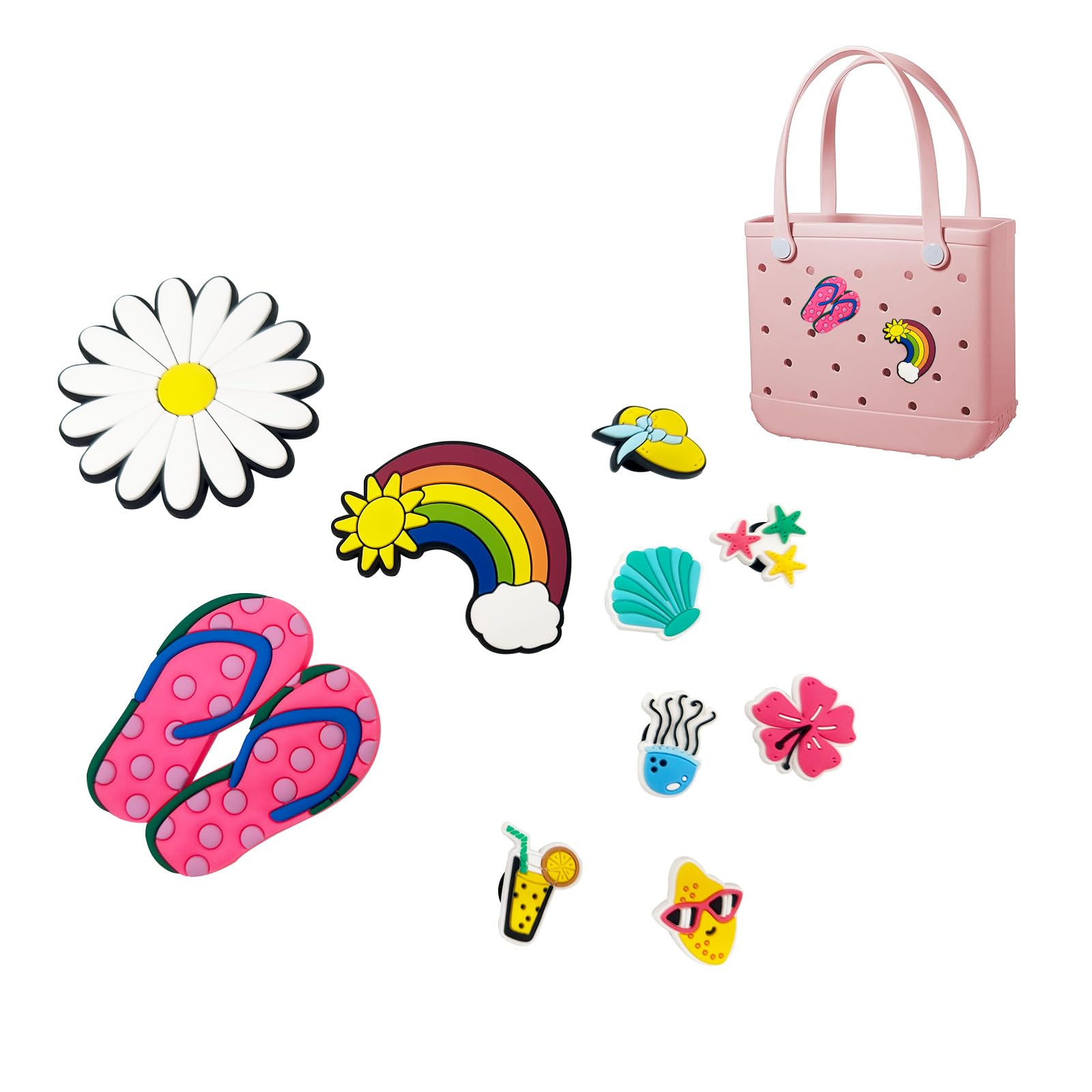 Borg Accesorios Colgantes para Bolsa de Playa 10 Unidades Goma Resina