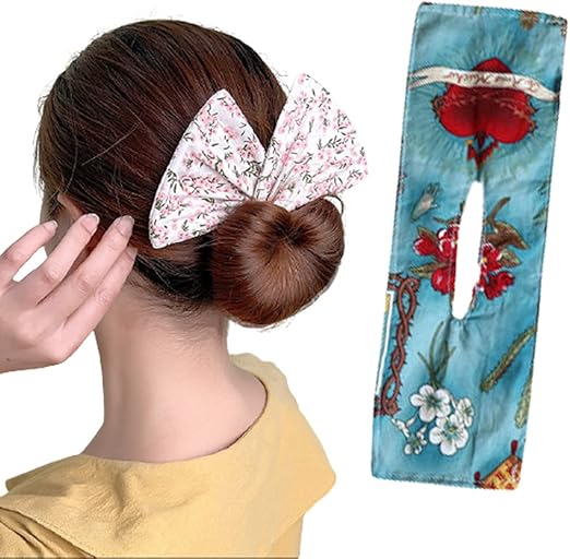 Amazon Co Jp Amandakasa お団子 ヘアアレンジ 髪のお団子メーカー 髪飾り ヘアゴム 巧みなお団子布 お団子ヘアメーカー ファッションヘアアクセサリー 人気 簡単 リボン プレゼント ビューティー