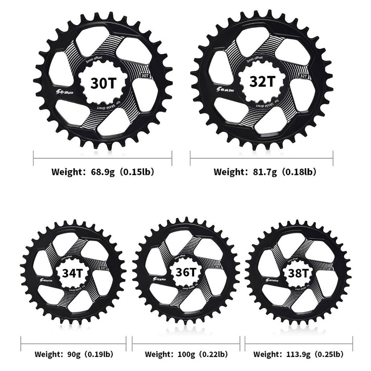 170 Mm Guarnitura Integrato Cavo MTB 30T/32T/34T/36T/38T Ingranaggio Singolo Lega di Alluminio Set di Pedivelle Bicicletta da Montagna con BB per 8-12 velocità(Red,30T)