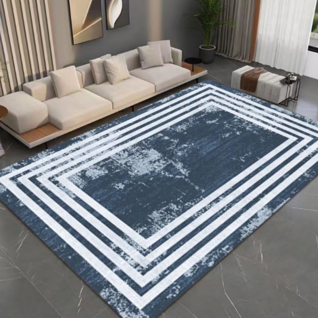 Tapis porte d'entrée minimaliste géométrique rouge grand format