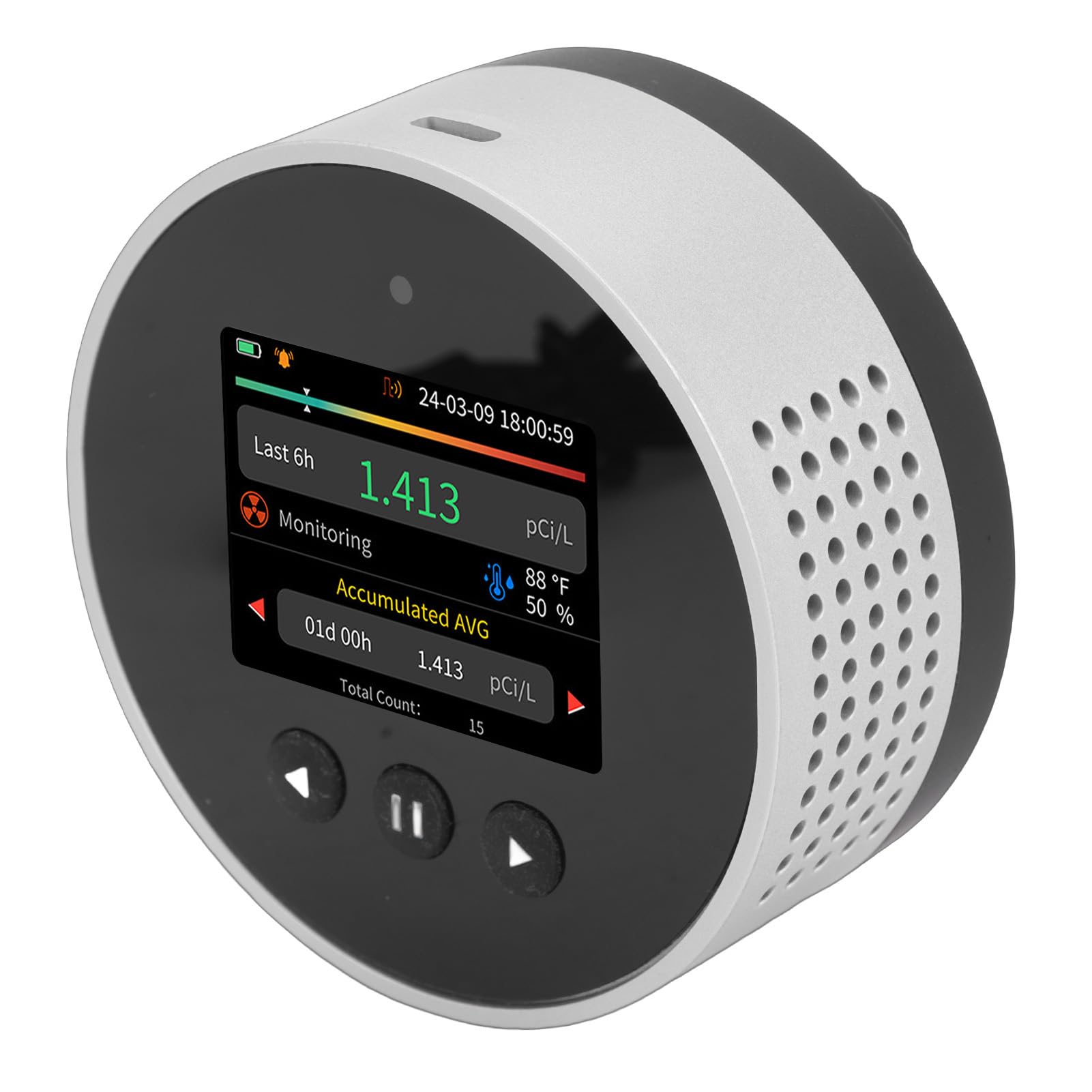 Detector de Radón para el Hogar, Analizador de Radón Digital con Pantalla LCD con Lecturas a Corto Plazo a Largo Plazo para Seguridad en Interiores de la Escuela de la Oficina