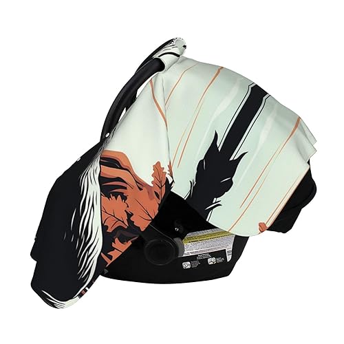 Miniatura 3 de Baby Car Seat Canopy Cover for Mom, Soft Breathable Nursing Breastfeeding Covers Multi Use Stroller Sun Shade Newborn Shower GiftBlack Beaver