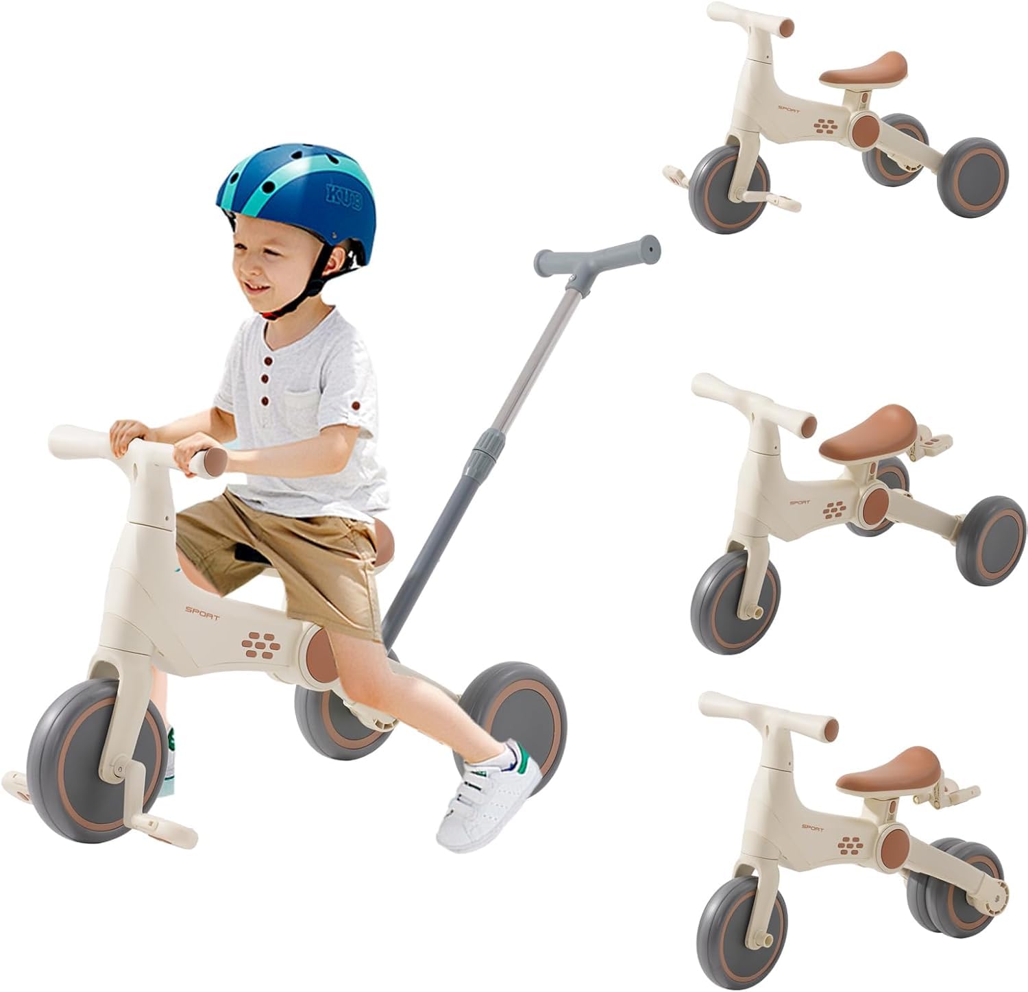 Triciclos para Niños,4 en 1 Una Bici Multifunción,Triciclo,Bicicleta,Carro de Equilibrio,Caminante con Pedales Desmontables, Adecuado para niños de 12-24 Meses