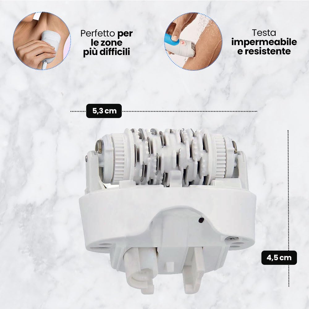 Testina di depilazione di ricambio 67030946 Compatibile con Braun Silk Epil 7687, Braun Silkepil 7, Xpressive Pro, Silk Epil 5 | Colore Bianco