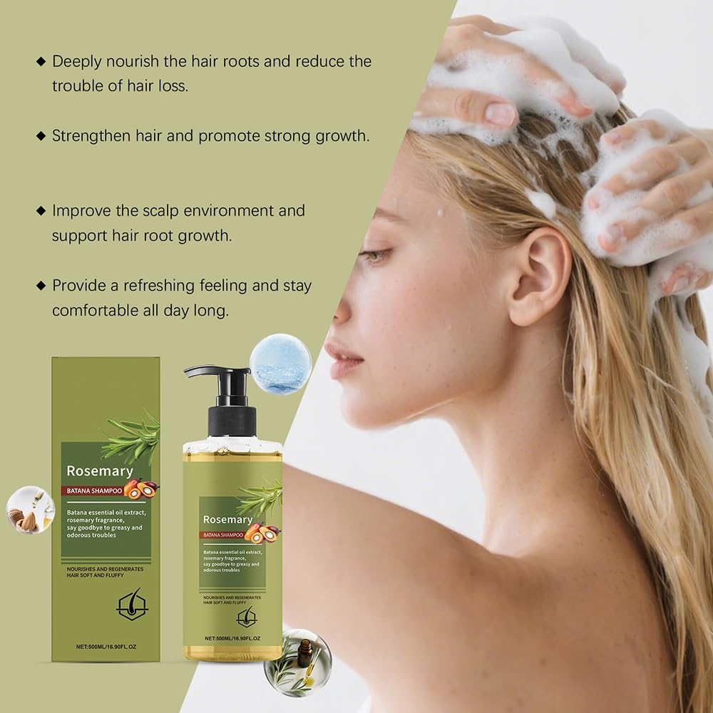Champú hidratante nutritivo y voluminizador, limpiador suave for un cabello saludable, brillante y esponjoso y sedoso(2PCS)