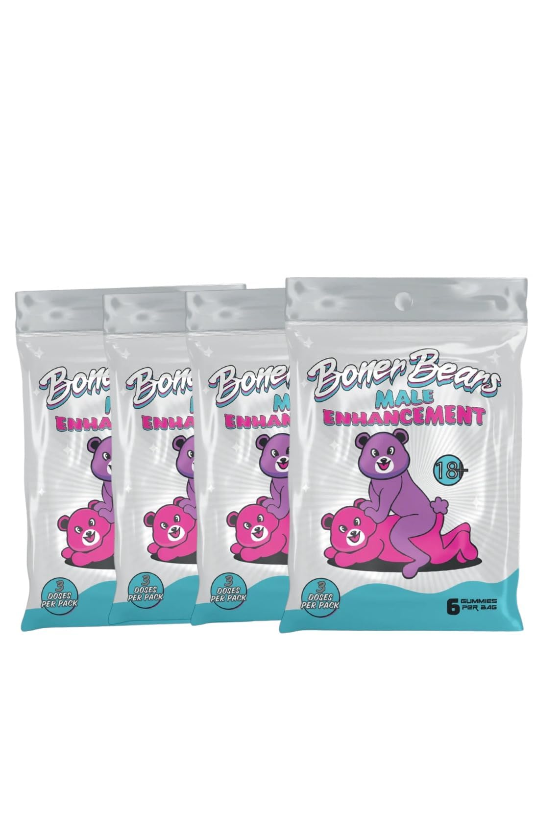 Boner Bears Box of 4 Packs - Boost Gummies for Men, Elite Booster, Power in Every bite, Vegan