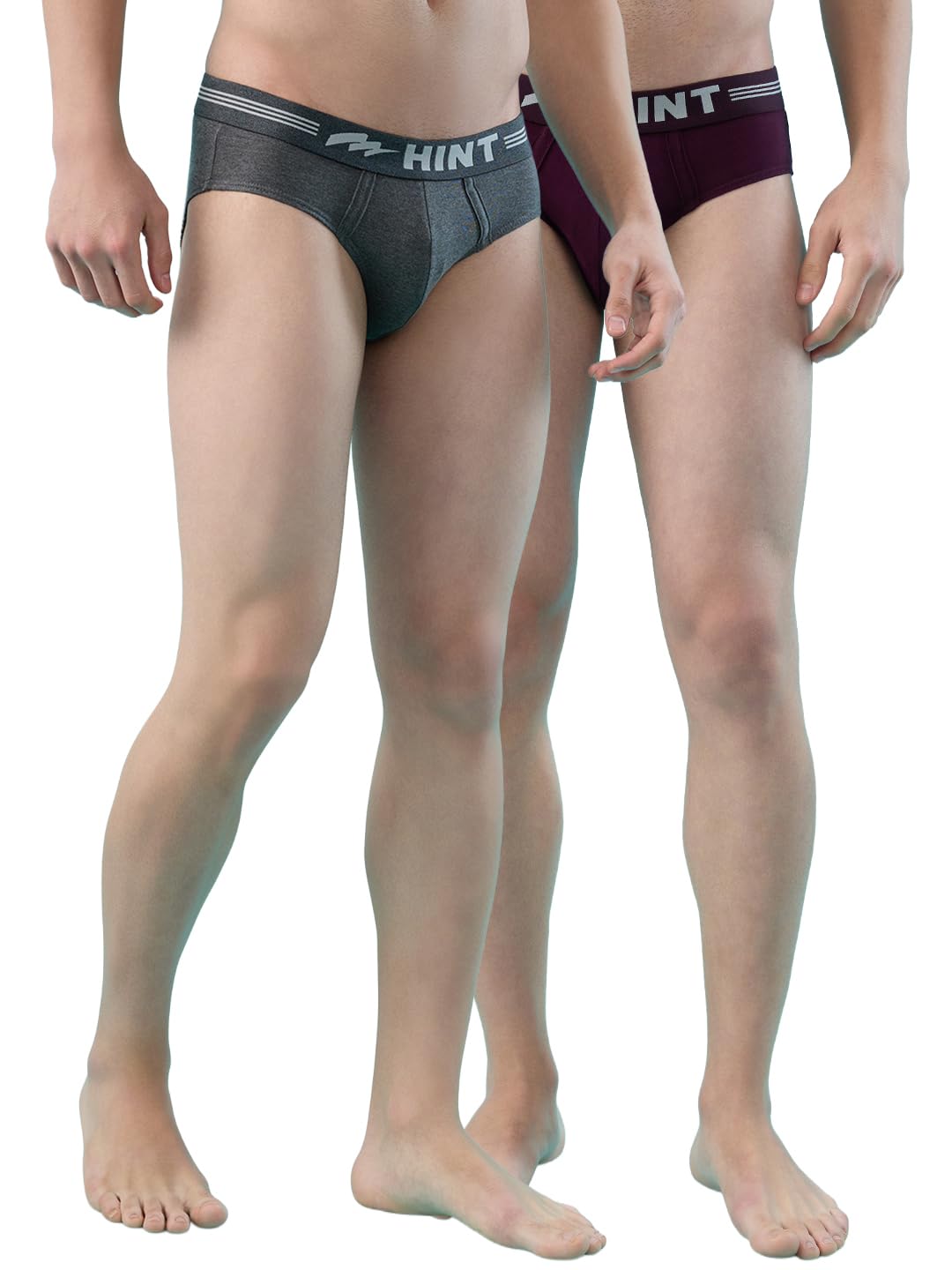 Hint Men's Cotton Briefs 2 Pack, Size S, Gray Pack of 2 - Image 1