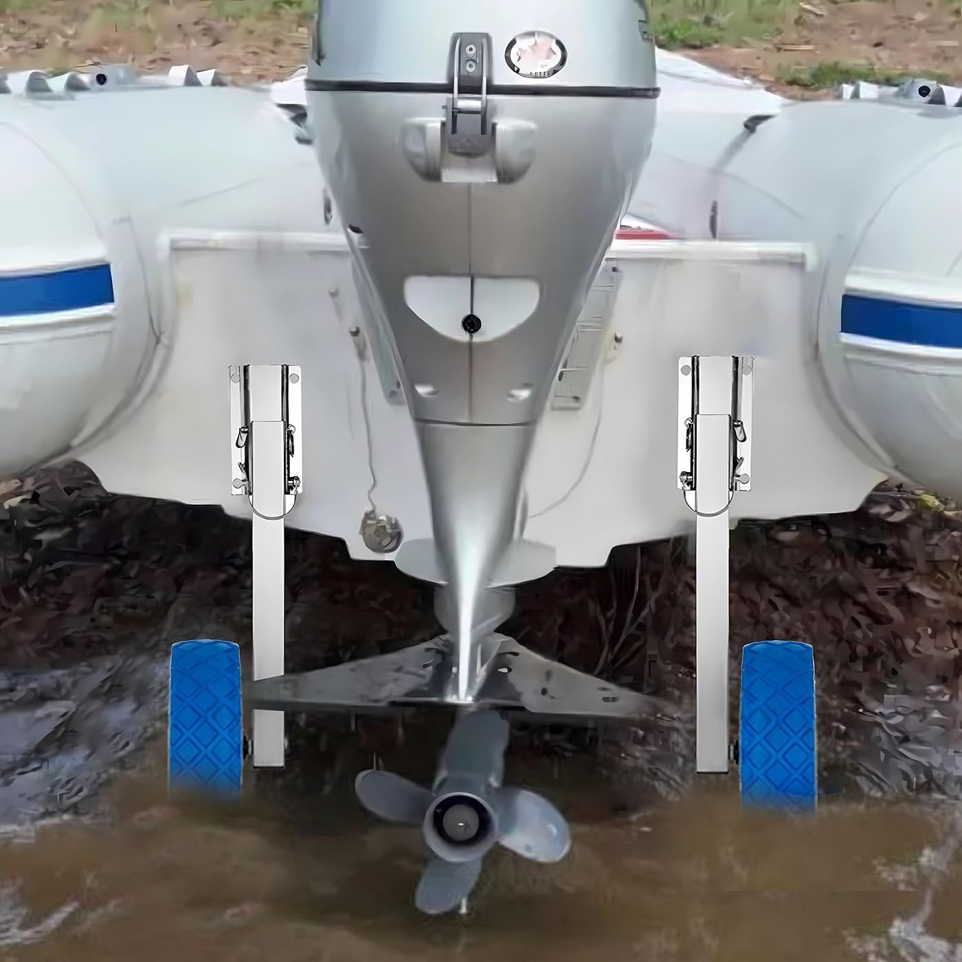 10'' Boat Launching Wheels 350 LBS Loading Capacity Inflatable Boat Launch Stainless Steel Wheels for Sailing Boat Rowing Boat and Inflatable Dinghy Boat