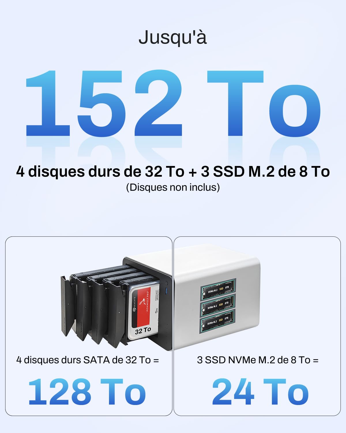 TERRAMASTER F4-425 Pro NAS 4 Baies, Intel N305, LAN 5GbE (sans disques) | 8 cœurs, 8 Go DDR5, 2X 5GbE, 3X M.2 NVMe, TOS 7 IA, OpenClaw, Maison et entreprise, Sans disque