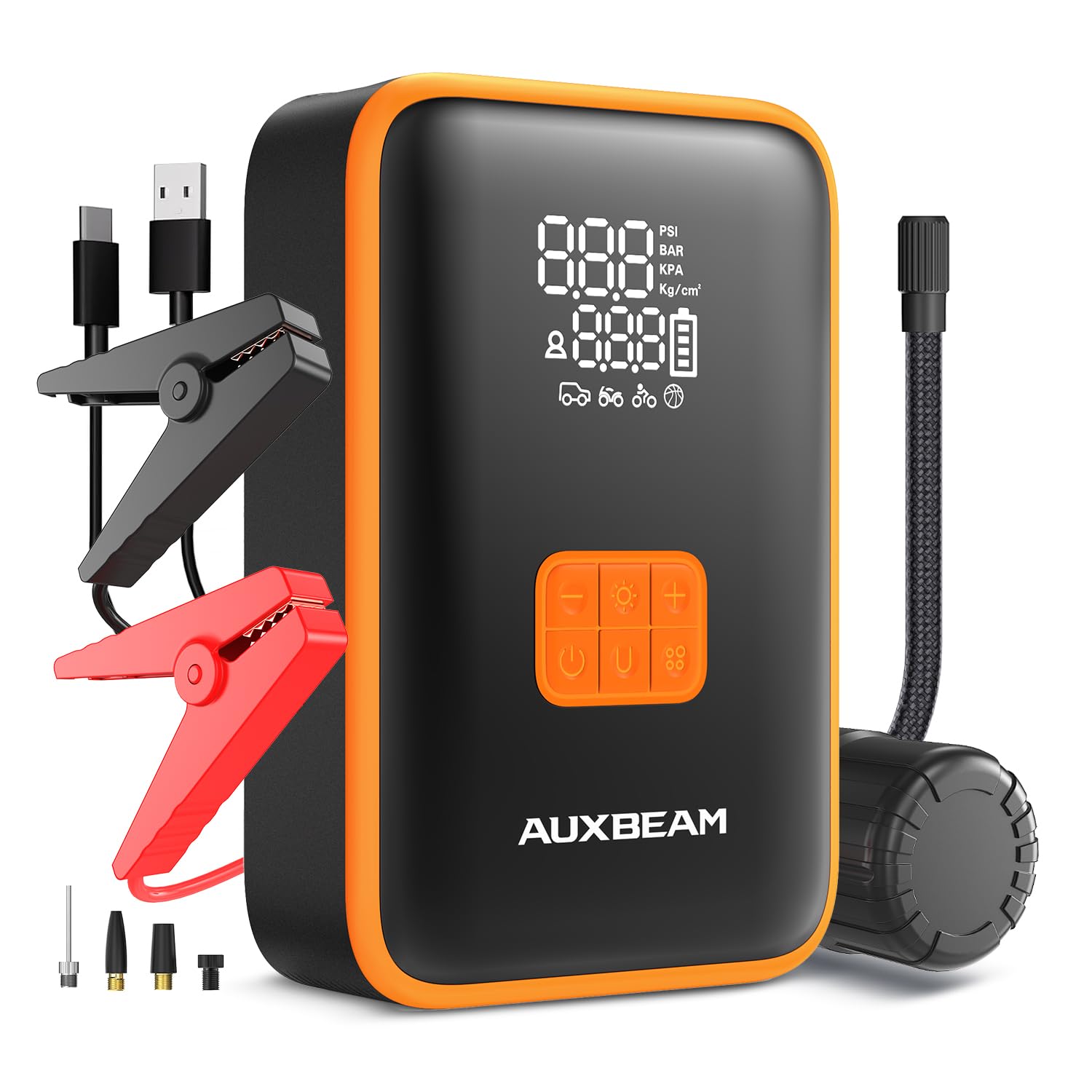 Auxbeam Jump Starter with Air Compressor, 3500A Jumper Box for Car Battery Portable (8 Gas/4.0L Diesel) with 150PSI Cordless Auto-Shutoff Tire Inflator, 12V Battery Jump Pack for Compact Vehicle