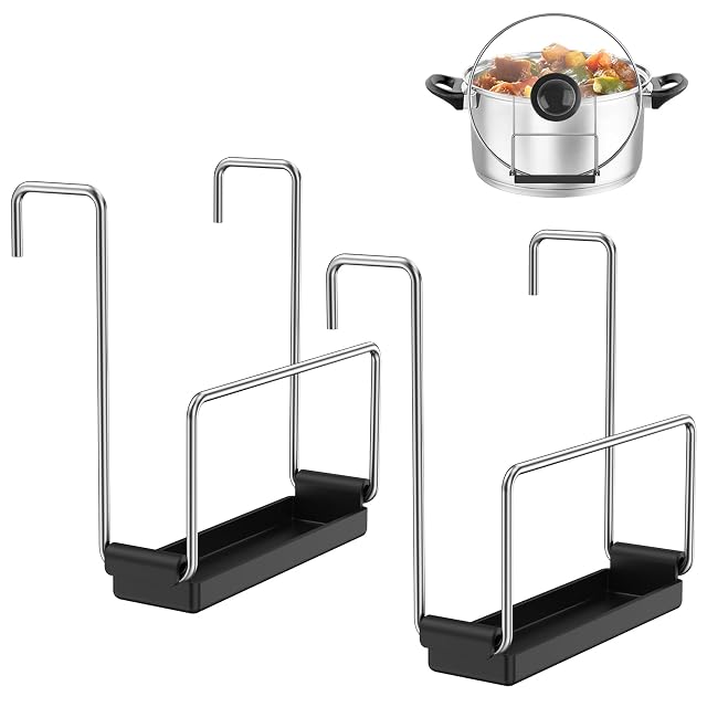2 Pack Stainless Steel Slow Cooker Lid Holder Kitchen Crock Pot Lid Holder Hand Free Pot Lid Organizer