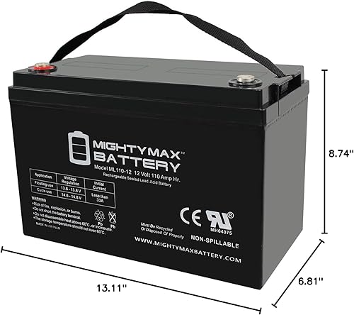Miniatura 8 de Mighty Max Battery Batería de repuesto SLA de 12V 110AH para Centennial CB12-115