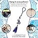 LUCKBOOSTIUM Evil Eye Elephant Keychain with Blue Bead Tassel - Decorative Evil Eye Car Charm and Hanging Accessory - Elephant Bag Charm, Rear View Mirror Accessories, Office & Home Decor (2”x12”)