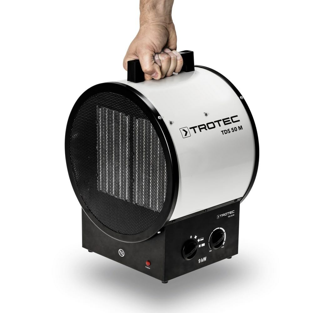 TROTEC TDS 50 M Nagrzewnica ceramiczna 2 stopnie grzania 6 kW i 9 kW 1 stopień tylko wentylator energooszczędna i przenośna