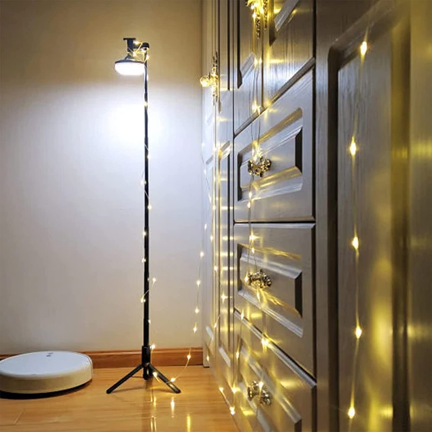 Wielofunkcyjna przenośna lampa kempingowa - Wodoodporne dekoracyjne girlandy świetlne na zewnątrz - Nastrojowe oświetlenie LED na kempingu z łańcuchami świetlnymi Hak do zawieszania - Patio namiotowe