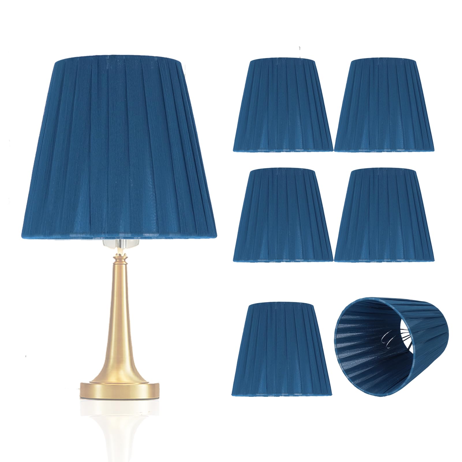 ANKROYU Modern Clip On Lamp Shades Set of 6, Small Chandelier & Wall Light Lampshades