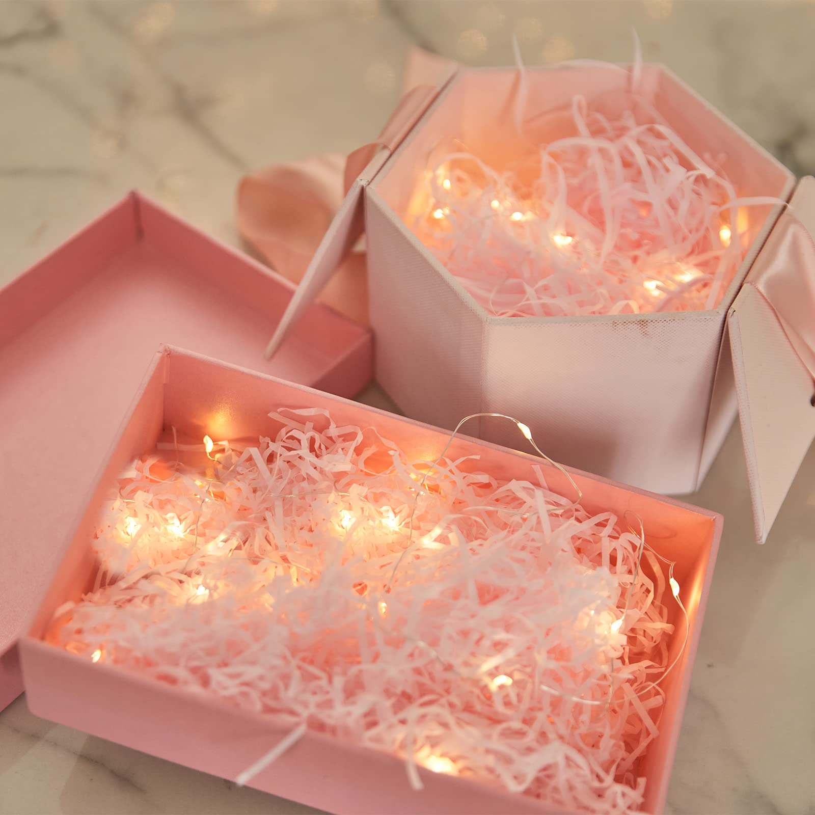Etinga Batteriebetriebene Lichterkette, 12 Stück, 10 LEDs auf silbernem Kupferdraht, 10 Stück, hohe Helligkeit, für Hochzeitsgeschenkbox, Weihnachtsblumen-Dekoration, Paket