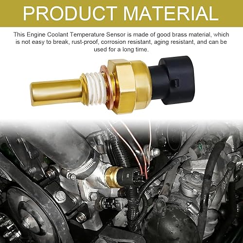 Miniatura 5 de Sensor de temperatura del refrigerante del motor, sensor de temperatura del agua, sensores de temperatura ECT reemplazar 12608814 213-4333 15326388,