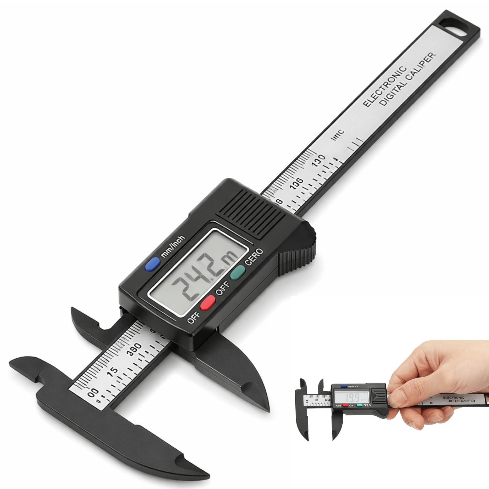 Imperial Metric Digital Caliper 0-100 mm duży wyświetlacz LCD 0,1 mm precyzyjna suwmiarka cyfrowa 10 mm, elektroniczna suwmiarka 10 cm