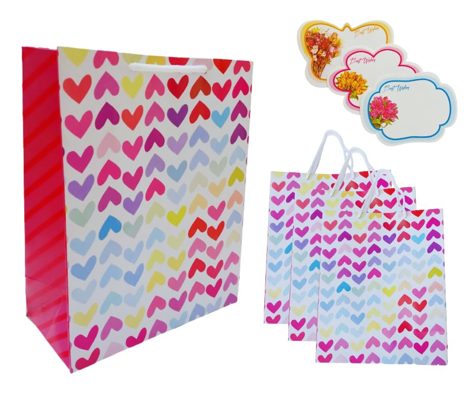See full amazon price history chart for IncyWincy Paper Gift Bags (Pack of 30), Multicolor Heart Design Goodies Bag for kids Birthday, Colorful Treat Bags, Medium Carry Bags (25cm X 20cm X 10cm) IncyWincy Paper Gift Bags (Pack of 30), Multicolor Heart Design Goodies Bag for kids Birthday, Colorful Treat Bags, Medium Carry Bags (25cm X 20cm X 10cm) (B0CFHW85WK) Amazon Price History, Amazon Price Tracker