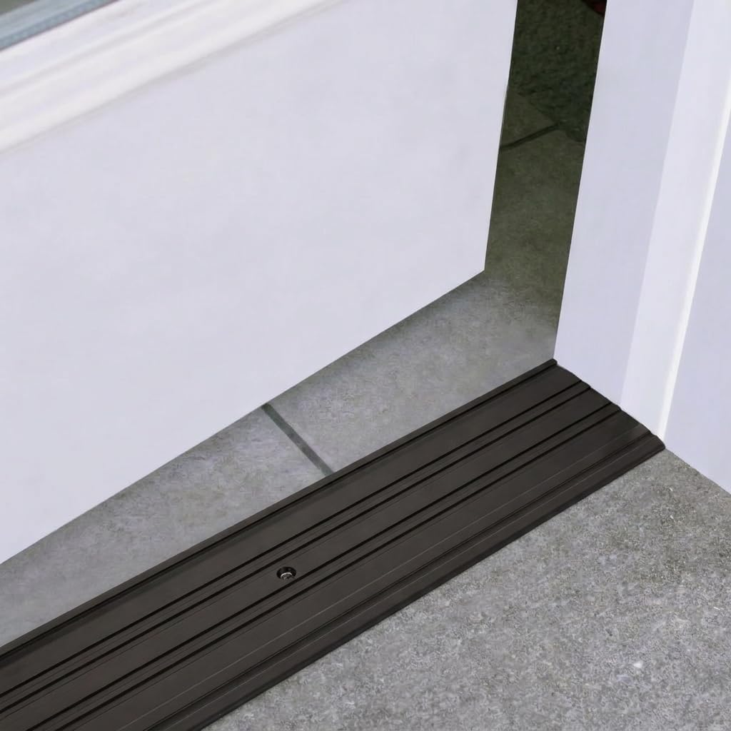 36" Dark Bronze Aluminum Threshold, 4" Wide x 1/4" High Corrugated Door Sill, Pre-Punched with Matching Screws, Made in USA, Randall A-77-DB