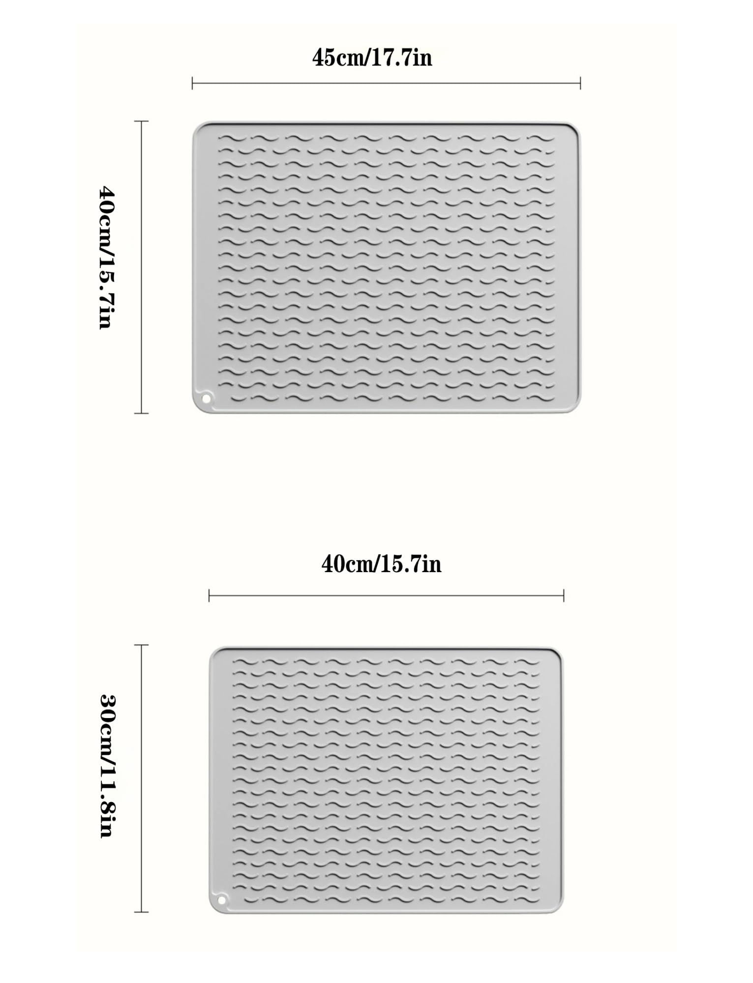Silikon-Geschirrmatten für Küchenarbeitsplatten, rutschfeste Drainage- und hitzebeständige Trockenmatten, extra groß für vielseitigen Gebrauch, 55 x 65 cm