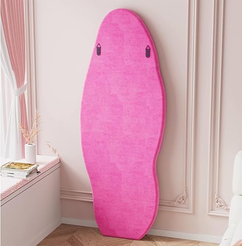 Miniatura 6 de TinyTimes Espejo de longitud completa de 63 x 24 pulgadas, espejo de suelo ondulado irregular, espejo de pared de pie, espejo colgante grande para