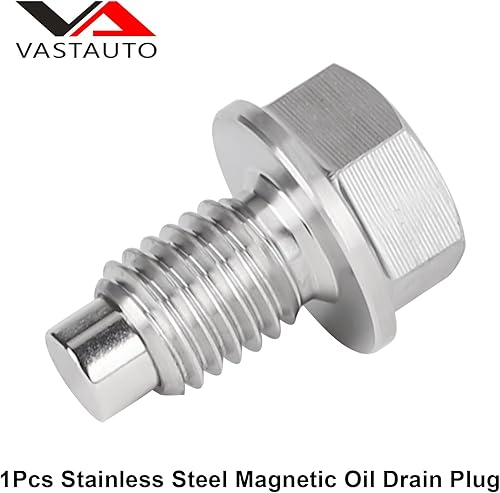 Miniatura 6 de Tapón de drenaje de aceite M12 x 1.75, tapón de drenaje de aceite magnético de acero inoxidable con imán de neodimio para Chevy GMC Jeep Buick