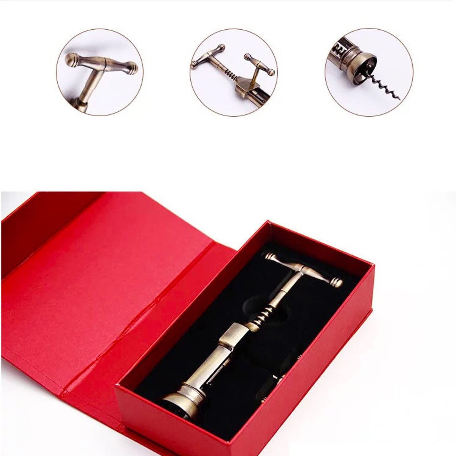 Abrebotellas Llave de vino de acero inoxidable con abridor de cerveza para camareros y camareros - Abridor de botellas de vino manual increíblemente simple