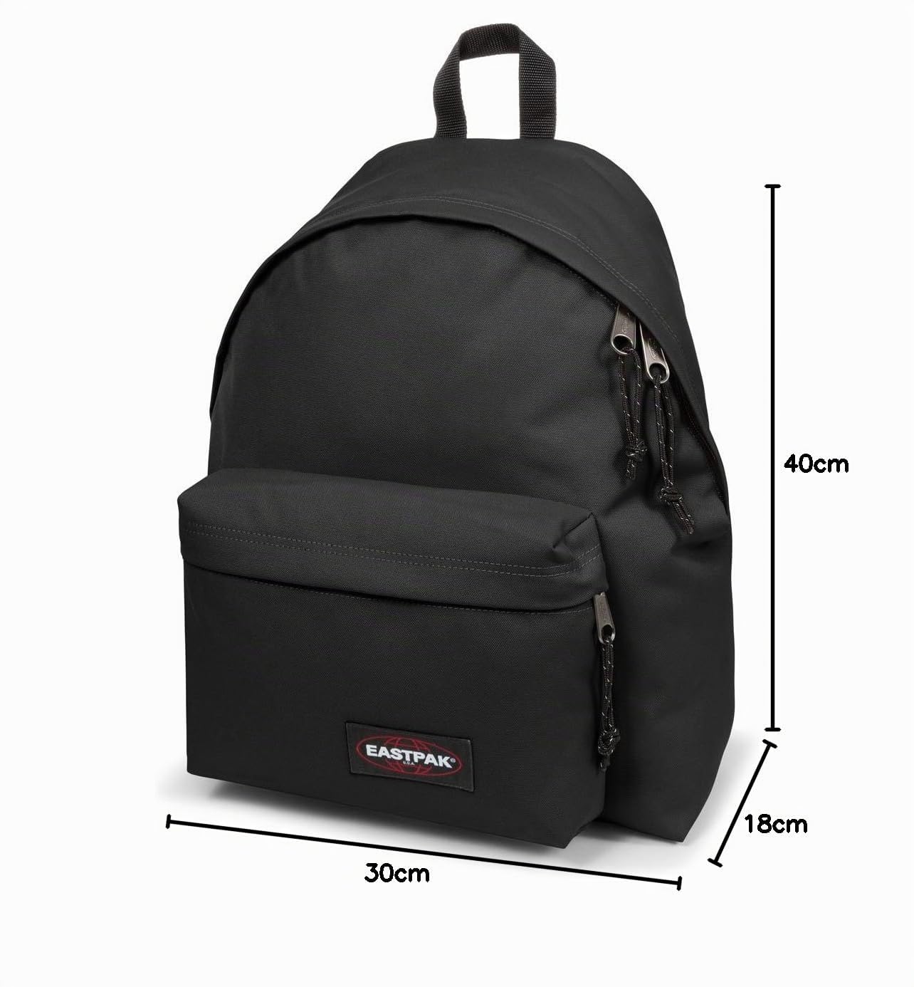EASTPAK Padded Pak'r Sac à Dos, 40 cm, 24 L, Noir (Black) & Benchmark Single Trousse, 21 cm, Gris (Black Denim)
