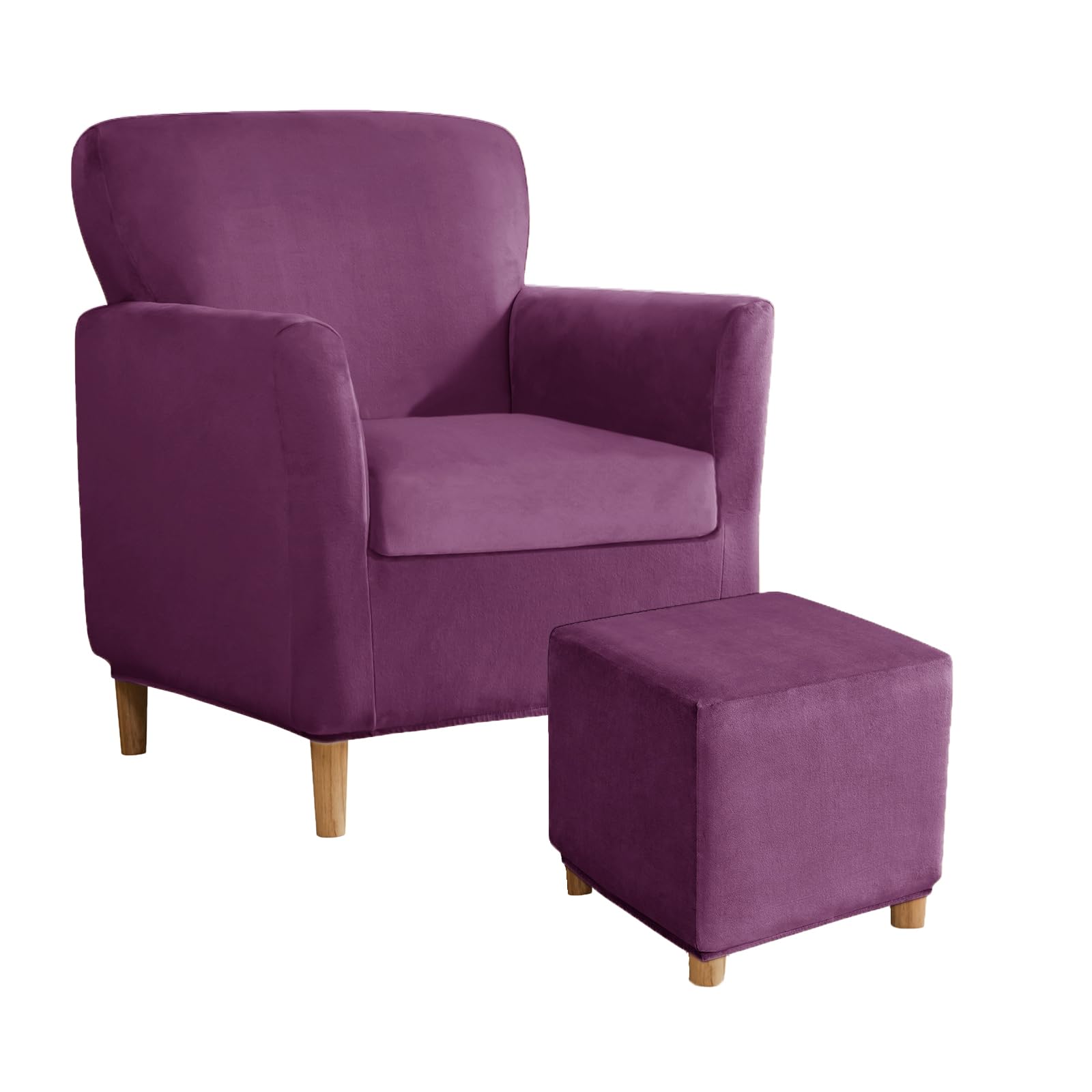 Housses de canapé extensibles violettes pour rénover le salon