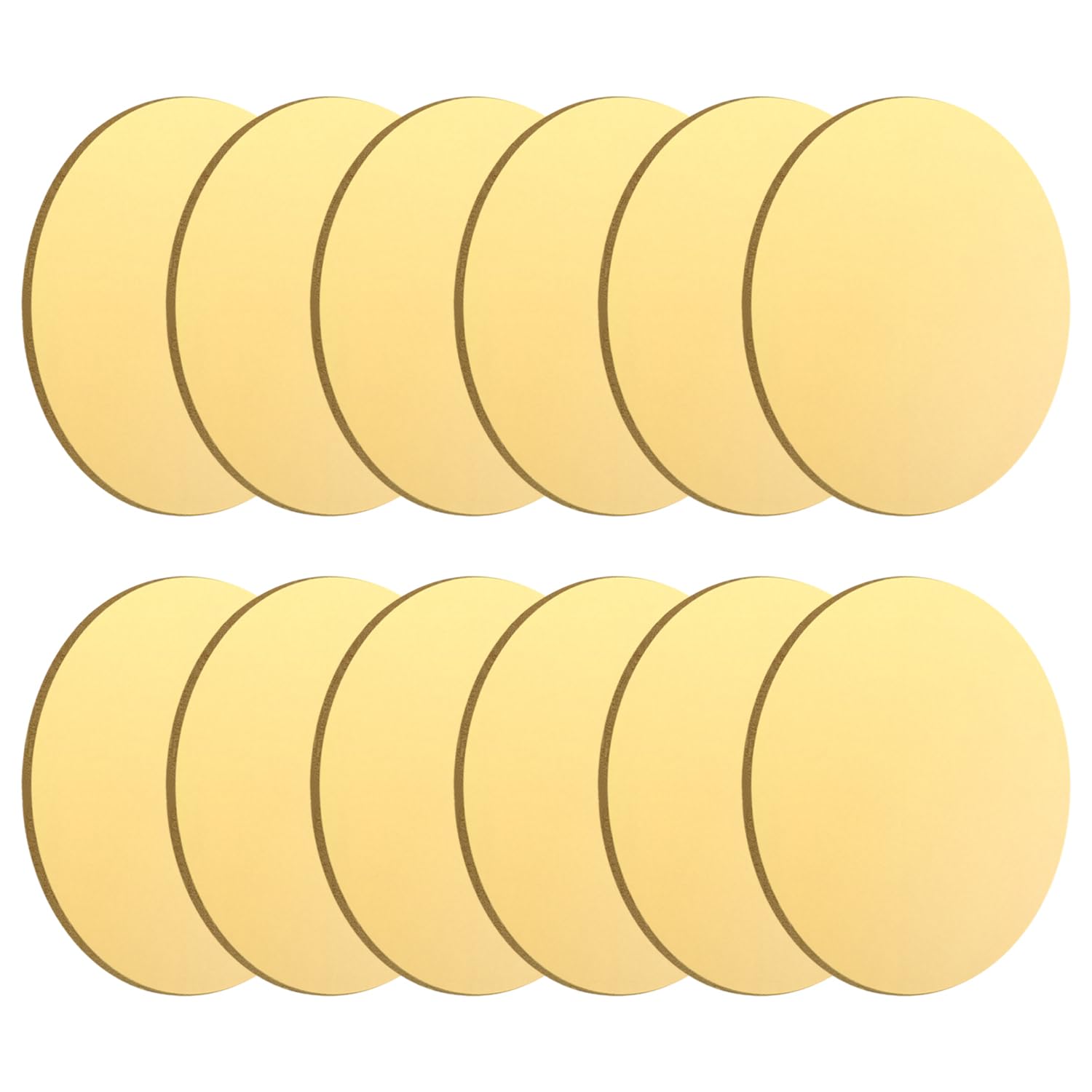 Lot de 12 disques en laiton - Diamètre 60 mm x 2 mm d'épaisseur - Plaque ronde en laiton H62 - Pour l'artisanat et la gravure - Disque rond en laiton de qualité supérieure