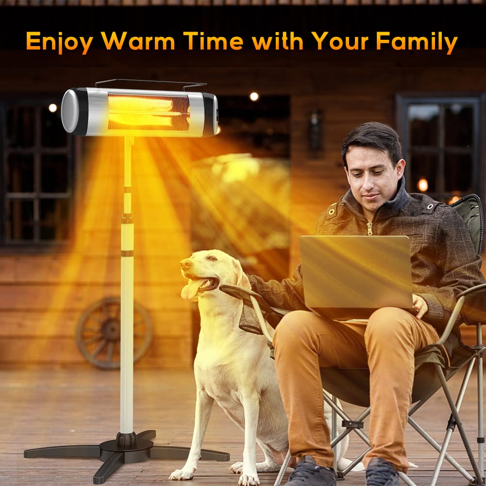Amazon.com: FLAMEMORE Outdoor Patio Heater, Electric Patio Heater for  Instant Heat, 1500W Freestanding Infrared Heater with Remote, Quiet u0026 24H  Timer for Garage Outdoor Use, Tip-Over Protection : Patio, Lawn u0026 Garden