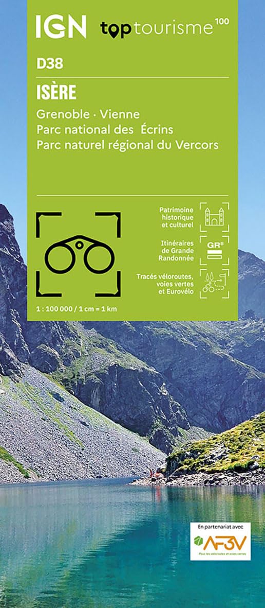 Isère - Grenoble Vienne PN Ecrins PNR Vercors (D38): 1:100000 (TOP 100)