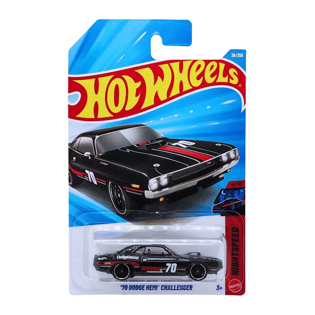 Hot Wheels 70 Dodge Hemi Challenger Nightspeed Ages 3 and Up 36/250 (Black)-image-17