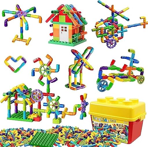 burgkidz Juguete de Bloques de Construcción de Tuberías, 188 Piezas Juegos de Cerraduras Stem Creativos, Kit Educativo Sensorial de Enclavamiento, Aprendizaje Preescolar | Ya disponible en tu tienda friki favorita! En mundofriki.es!