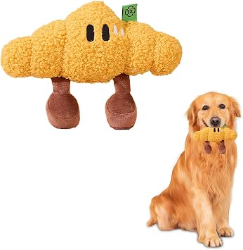 Supplies Interactive Squeaky Dog Chew Toy,Interactive Croissant Plush Chew Large Dog Toys to Keep Them Busy, Ideas Gift for Small, Medium & Large Dogs Aggressive Chewers