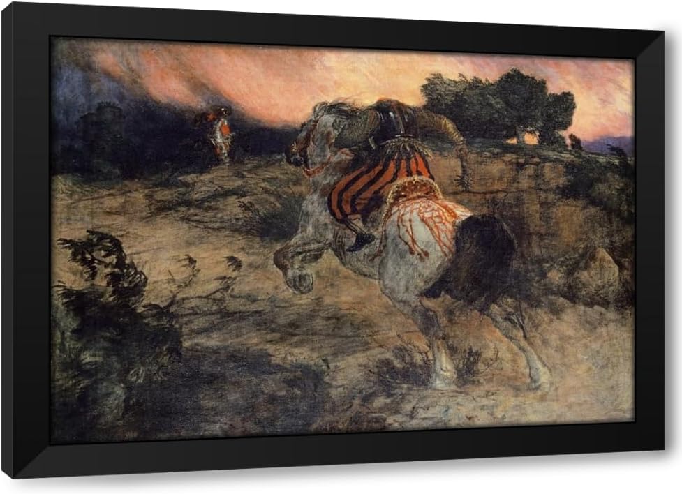 ArtDirect Astolf Riding Away with the Head of Orill (1873) Custom Framed Art Print Giclee Print or Canvas Options with Various Sizes and Customization by Arnold Böcklin