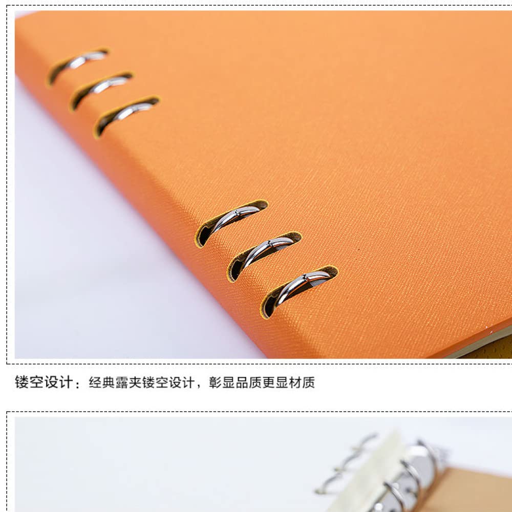 Notizbuch aus Kunstleder, A4, A6, B5, A5, Spiralblock, Planer, Hardcover, Büro, Geschäft, Notizblock, Planer, Binder, orange, A4-Größe 310 x 230 mm