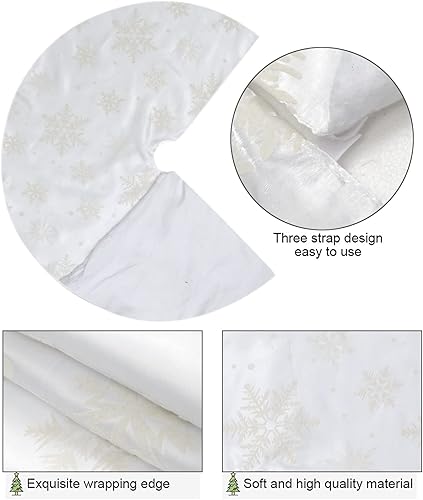 Miniatura 61 de Pie de árbol de Navidad FLASH WORLD, con estampado de nieve (color blanco, 36 pulgadas)