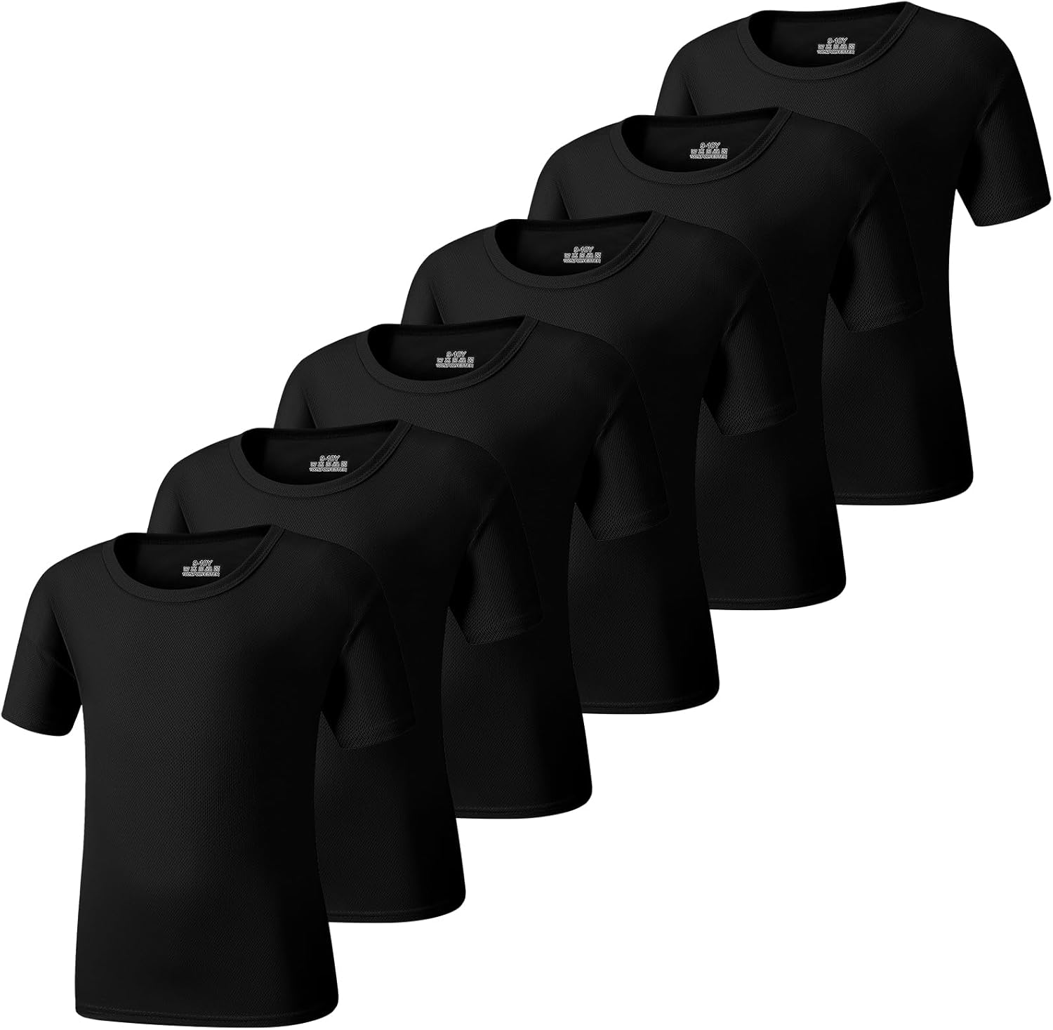 6-Pack Boys Shirts Youth Athletic Quick Dry Boys T Shirts Kids Mesh Short Sleeve Workout Tees (4T-18Y)