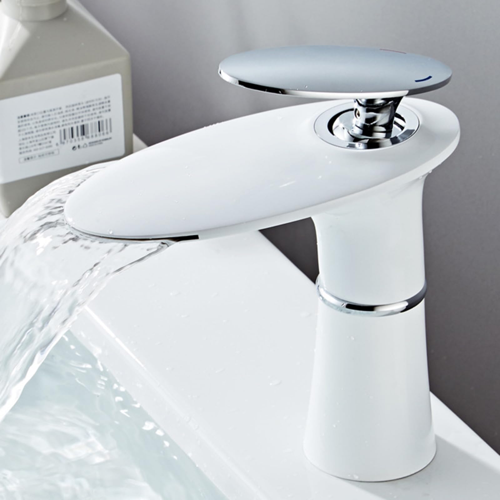 Robinet de lavabo salle de bain mitigeur cascade bas chrome durable - 8