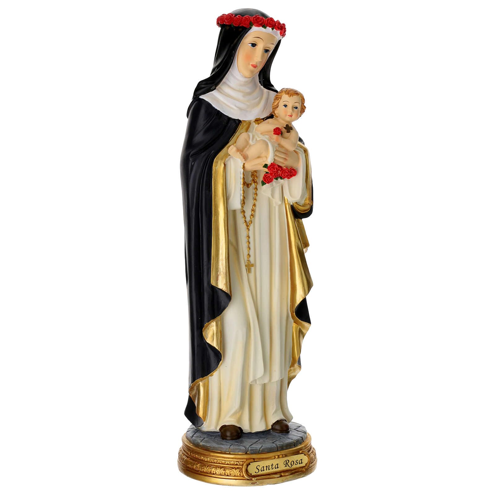 Holyart Statue in resina e PVC: Santa Rosa da Lima dipinta a mano 40 cm resina