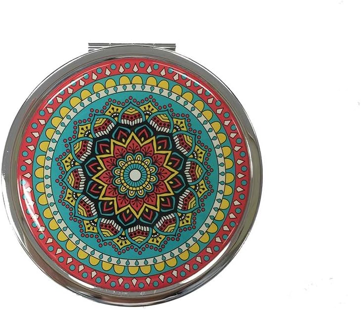 Metal Pill case for 7 Days with Mirror in Mandala Design