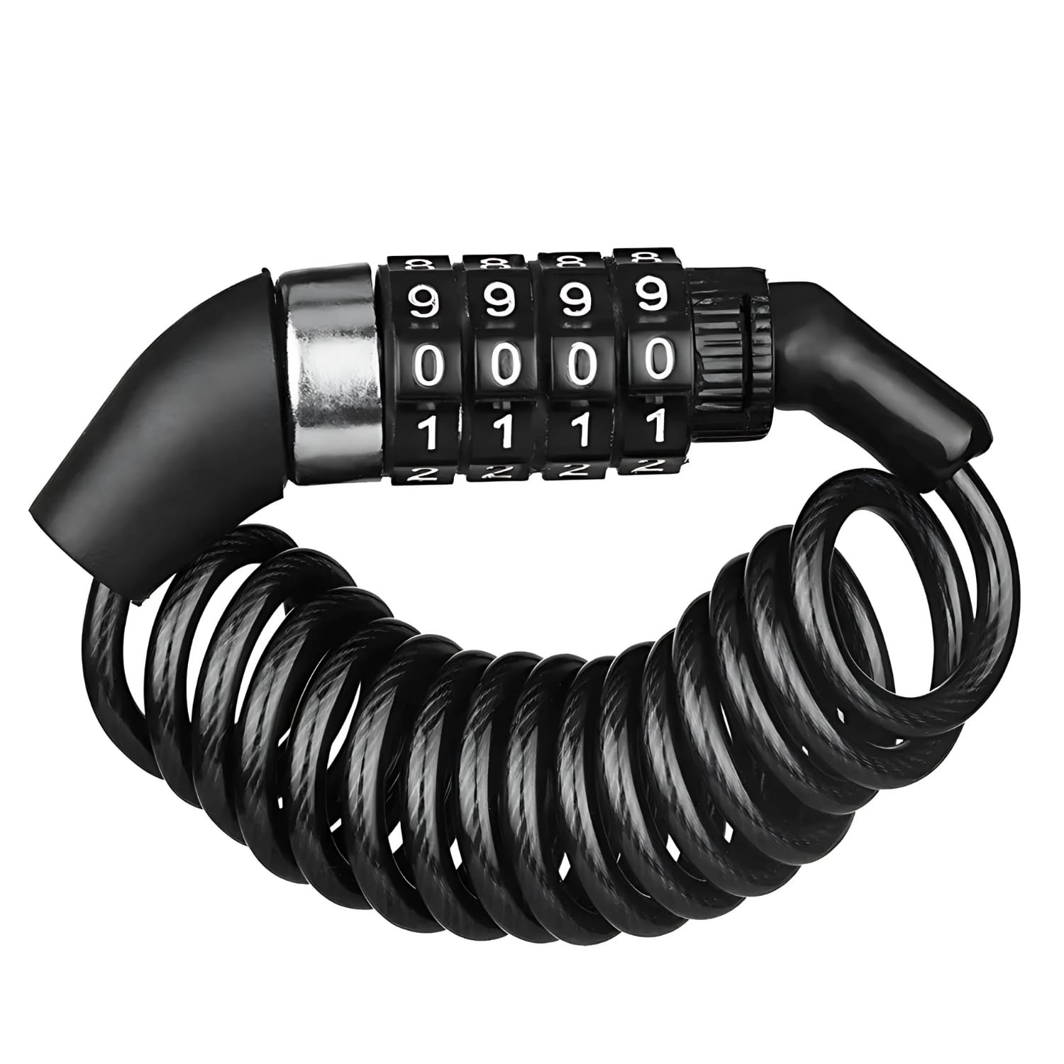 Nirvify Portable Combination Lock with Coiled Steel Cable | 4-Digit Resettable Security Lock for Helmet, Bicycle, Luggage & Backpack (Pack of 1)-image-33