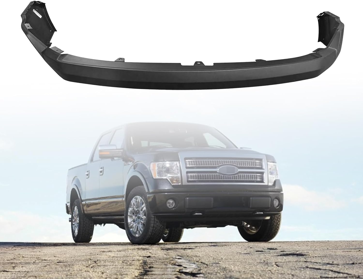 Front Upper Bumper Cover Textured Black Replacement For 2009 2010 2011 2012 2013 2014 Fo-rd F150#FO1000645