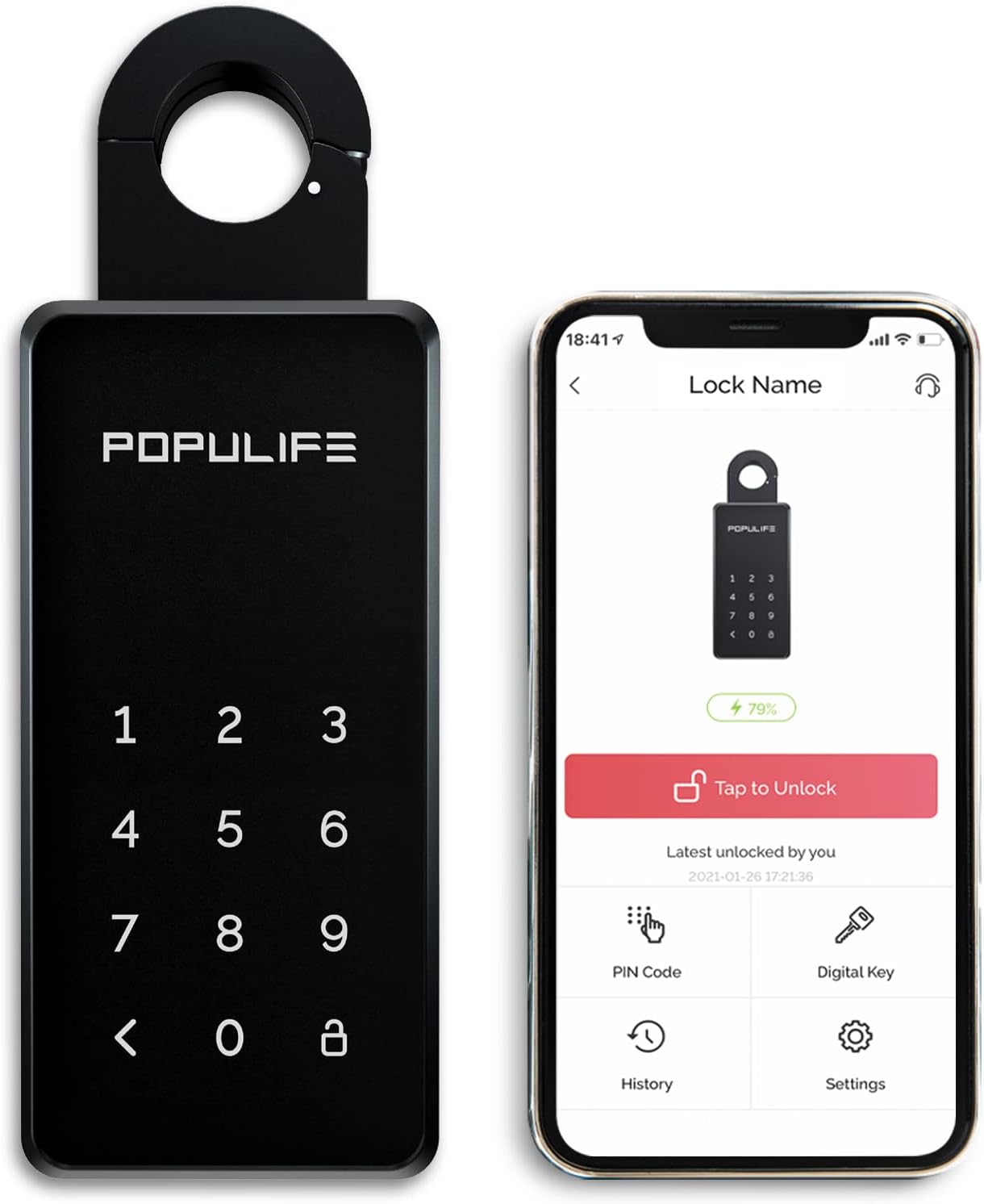 Key Lock Box Keybox Smart Lock Box for House Key Outdoor Wall Mounted Door Hanging, App Remotely Generates Bluetooth-Keys/Pin Codes Without Internet, Security Lock Box for Realtors Garage Spare Keys