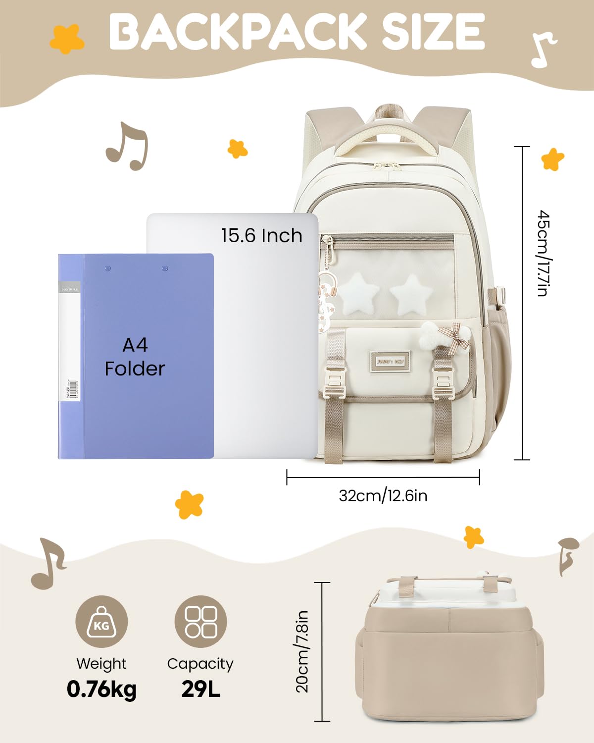 Amythe Sac à dos Ado Fille 3e-9e École Voyage